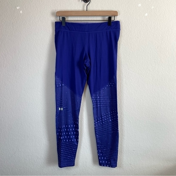 Under Armour Blue Purple Leggings Pull On Stretchy - Picture 1 of 5